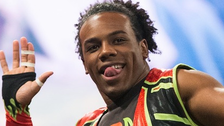 Xavier Woods looking away