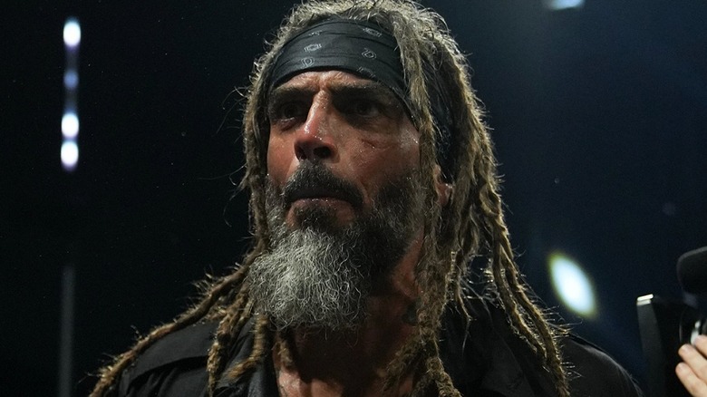 Jay Briscoe stares ahead intently