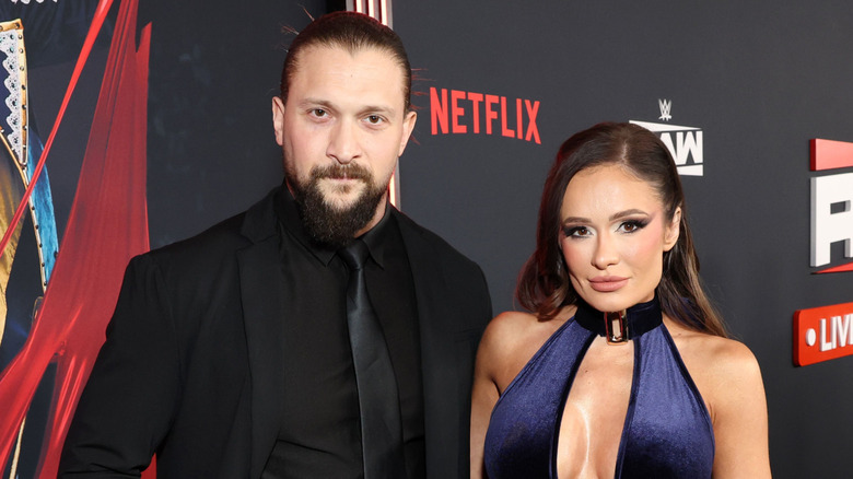 Karrion Kross and Scarlett Bordeaux attend Netflix's Debut of WWE Monday Night Raw at Intuit Dome on January 06, 2025 in Inglewood, California.