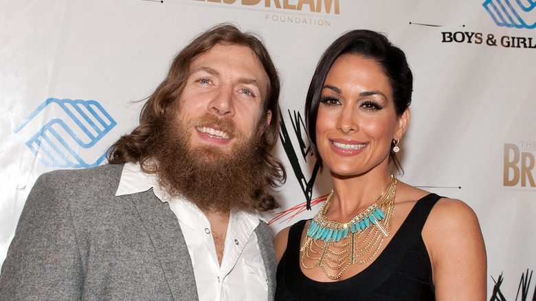Bryan Danielson aka Daniel Bryan and Brie Bella attend WWE's 2014 SuperStars For Kids at the New Orleans Museum of Art on April 3, 2014 in New Orleans City.