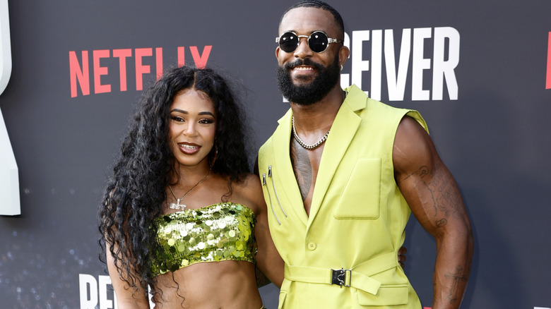 Bianca Belair, Montez Ford attend the Los Angeles Premiere of Netflix's series "Receiver" at Netflix Tudum Theater on July 09, 2024 in Los Angeles, California.