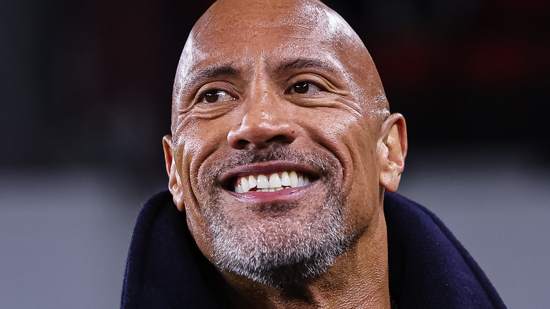 The Rock smiles