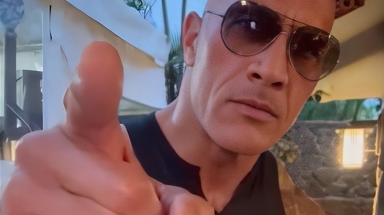 The Rock points his finger