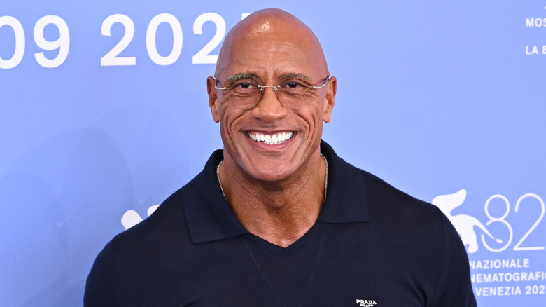 The Rock posing