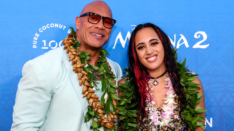 The Rock and Ava are smiling