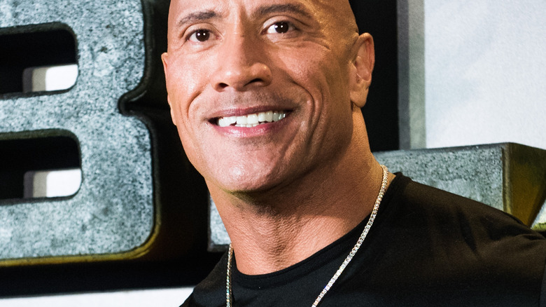 The Rock Smiling 