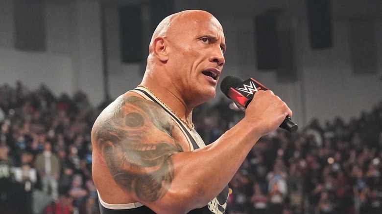 The Rock cutting a promo