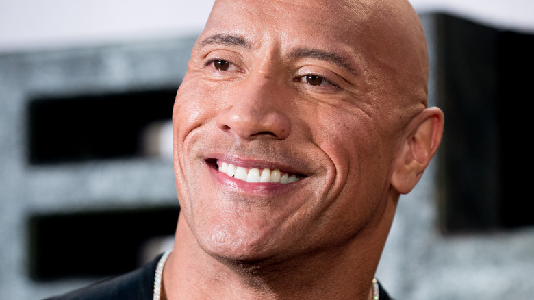 The Rock at a Black Adam event