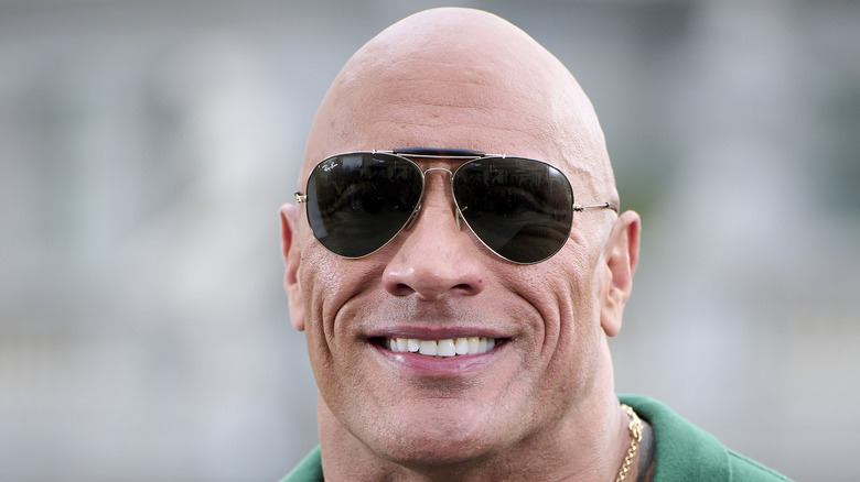 The Rock at a "Black Adam" red carpet event