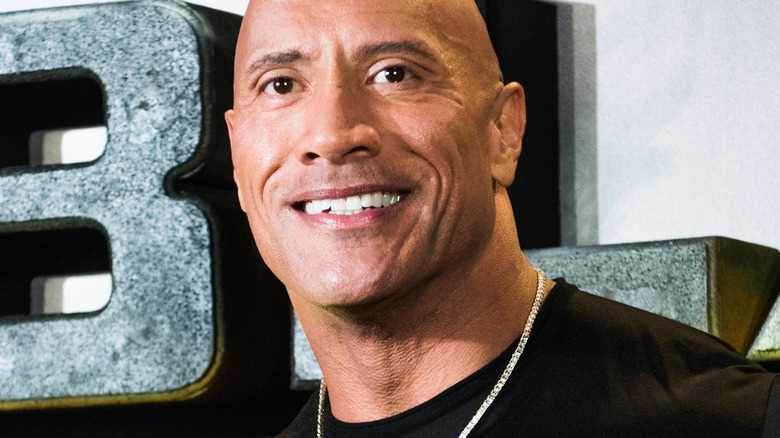 The Rock Smiling 