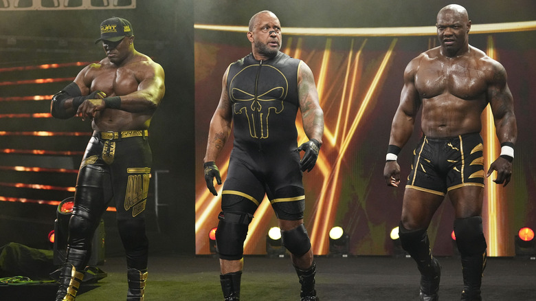 MVP, Bobby Lashley and Shelton Benjamin at AEW All Out