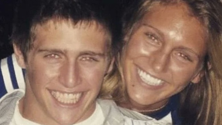 Charlotte and Reid Flair pose for the camera, smiling, in a photo posted to Charlotte's Instagram account.
