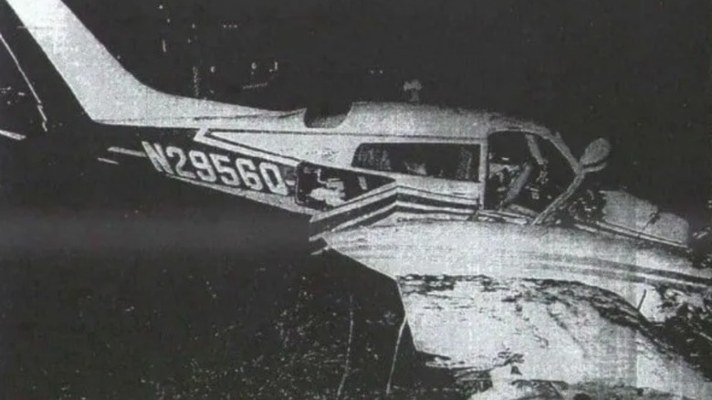 The remains of the plane that crashed while Ric Flair was on board