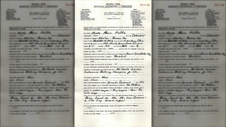 randy poffo cardinals publicity form