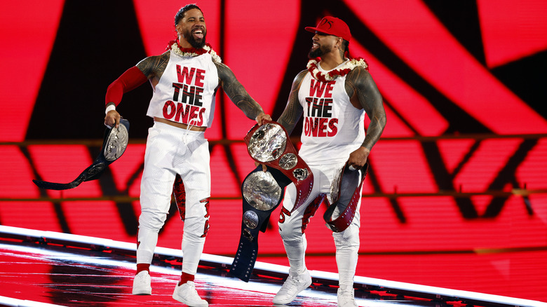 The Usos making their entrance at WWE WrestleMania 39