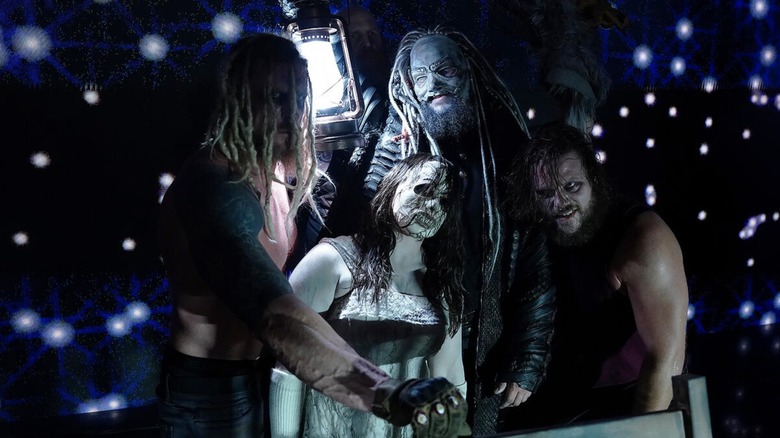 The Wyatt Sicks after making their first pre-match entrance, August 2024