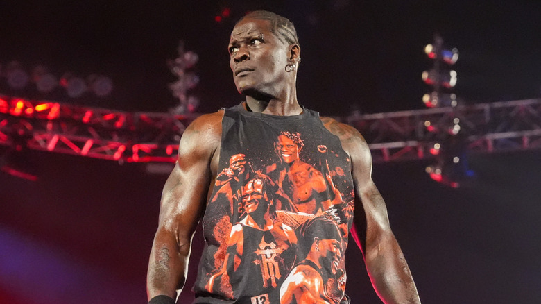 R-Truth makes his entrance during SmackDown at Van Andel Arena on June 20, 2025 in Grand Rapids, Michigan.
