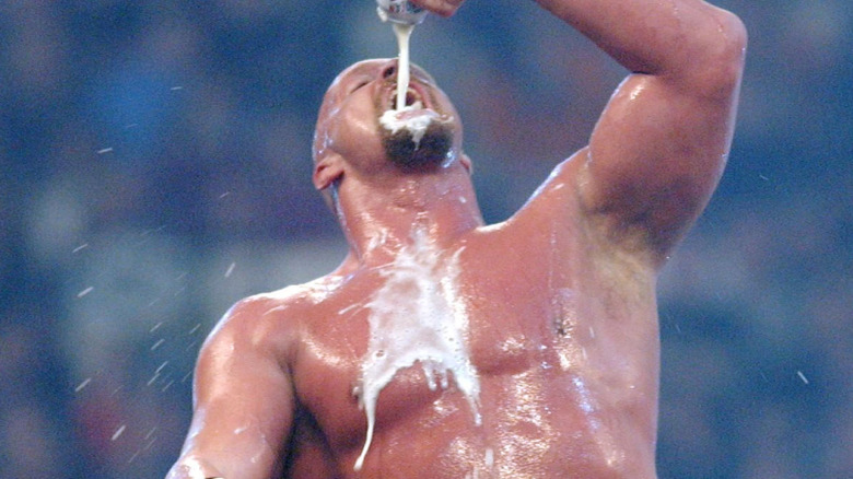 Steve Austin having a beer during his heyday