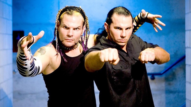 The Hardy Boyz pose for the camera