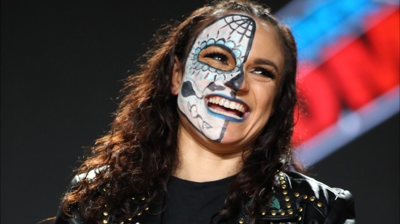 Thunder Rosa laughing at a convention