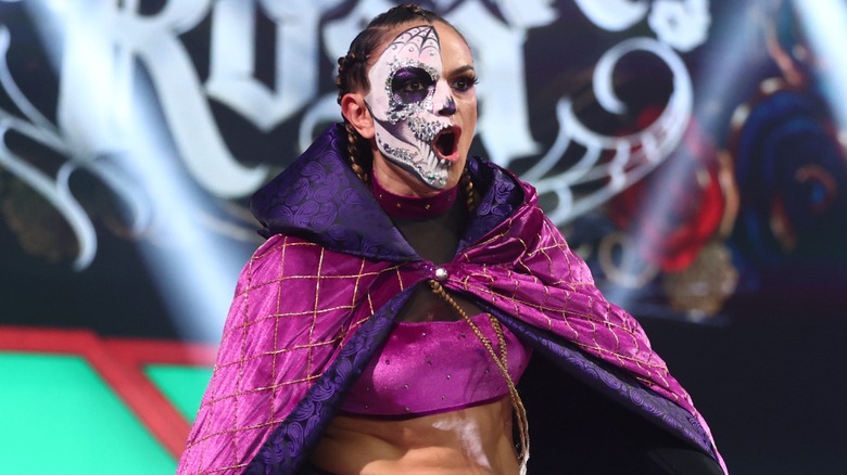 Thunder Rosa during her entrance at ROH Supercard of Honor 2025.