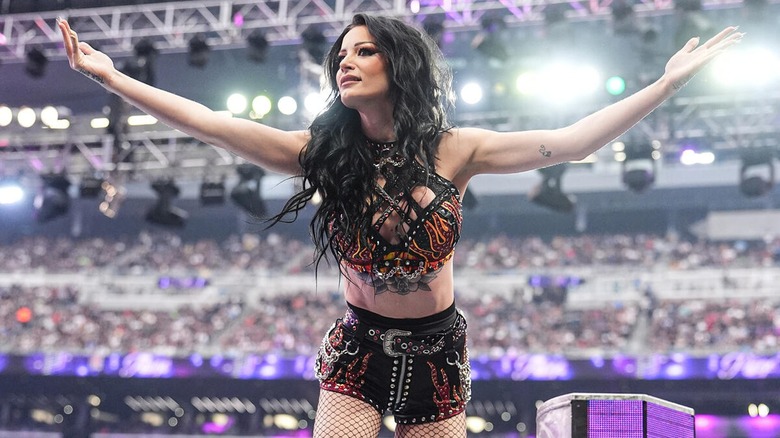 Paige during her WWE return at WrestleMania 42.