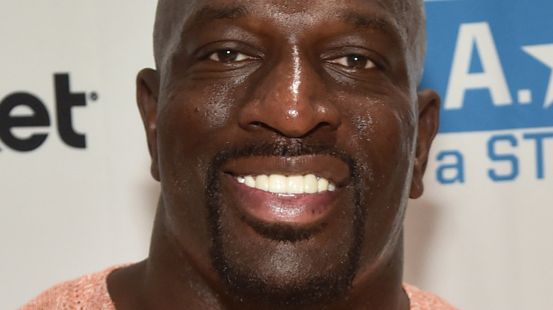 Titus O'Neil at a Be A Star event for WWE