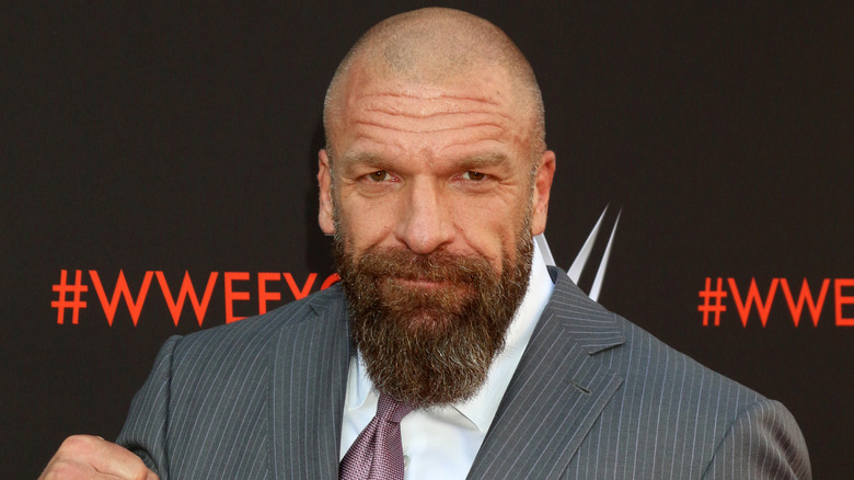 Triple H smiling