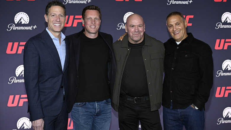 [Left to Right] Mark Shapiro, David Ellison, Dana White, and Ari Emanuel