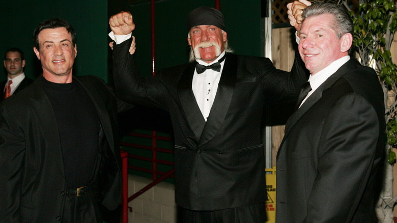 Sylvester Stallone, Hulk Hogan, and Vince McMahon