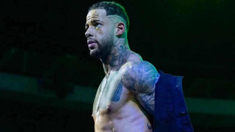 Trey Miguel readies himself for a match in the ring during an episode of 