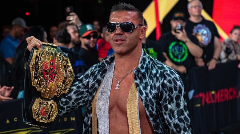 Frankie Kazarian with the TNA World Heavyweight Championship