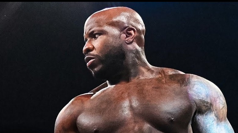 TNA star Moose looks on after one of his singles matches