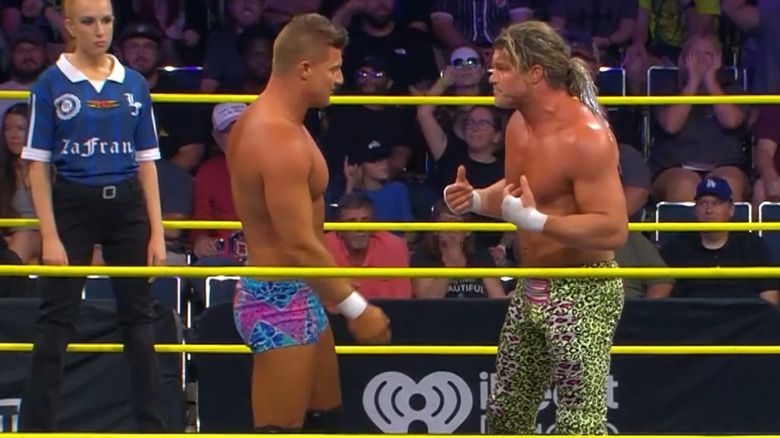 Ryan and Nic Nemeth staring at each other in the ring