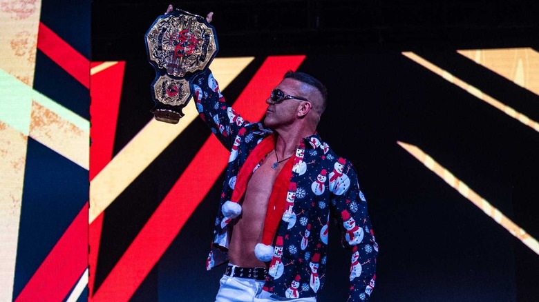 Frankie Kazarian holding the TNA World Championship