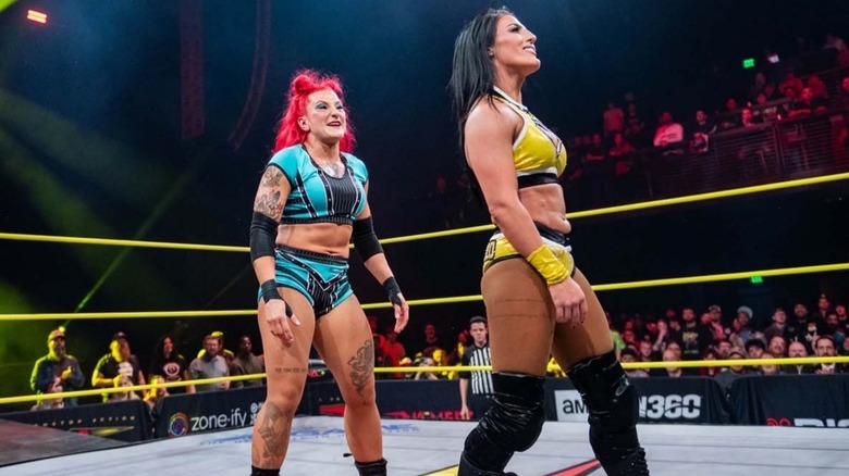 Tessa Blanchard gloats at her success minutes before being tossed out of a Knockouts Battle Royal by Jody Threat