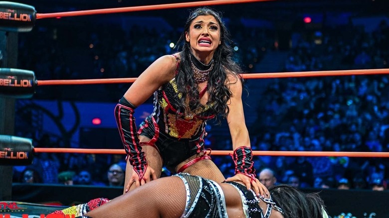 Arianna Grace cannot believe she retained her Knockouts World Championship against Léi Yǐng Lee at the 2026 Rebellion pay-per-view event