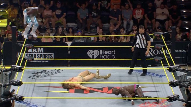BDE preparing to jump off the top rope on TNA Impact
