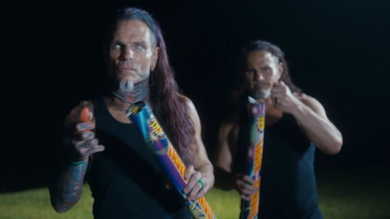 The Hardys with fireworks