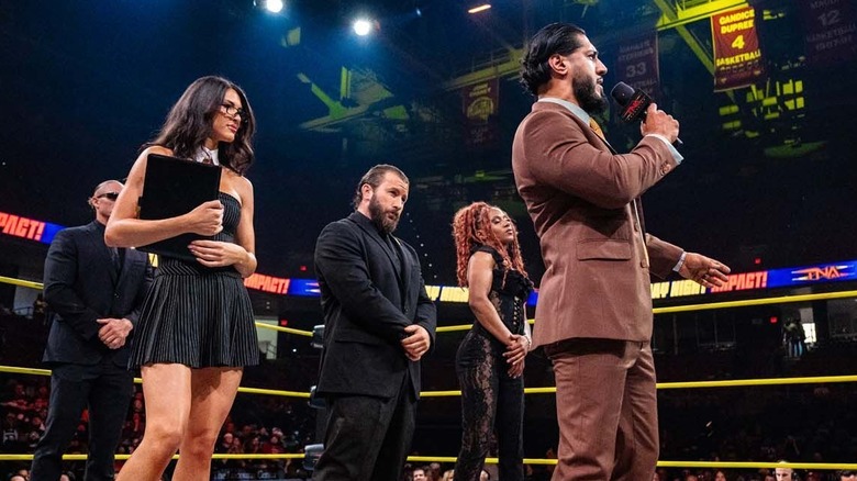 Mustafa Ali and Order Four in the ring on TNA Impact