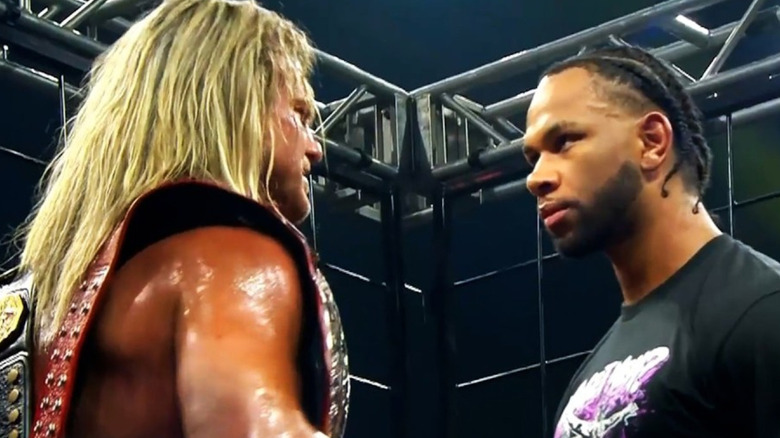 Nic Nemeth and Leon Slater facing off at TNA Lockdown