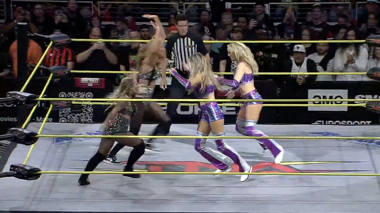 All four women in the ring