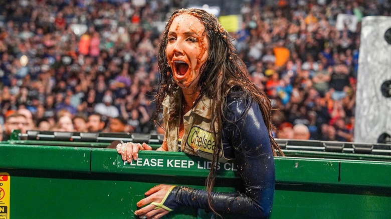 Chelsea Green lands in a dumpster