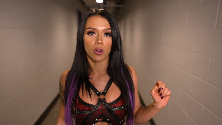 Elayna Black cuts a promo backstage