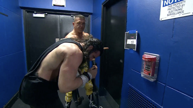 Elijah and Kazarian outside the doctor's office