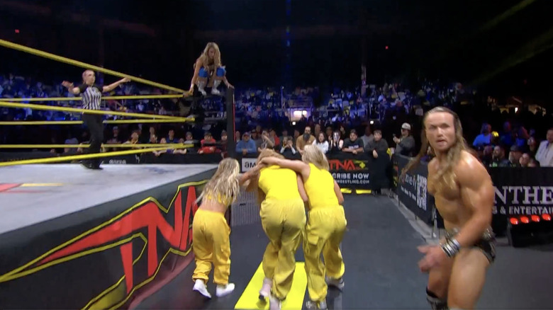 Brookside about to take out The Elegance Brand on the outside with a crossbody