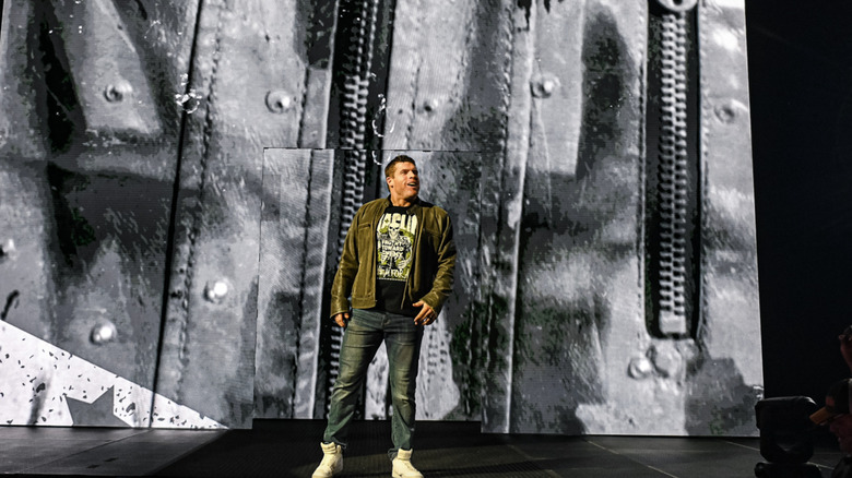 Maclin standing on the entrance ramp