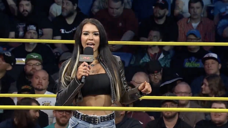 Black talking in the ring