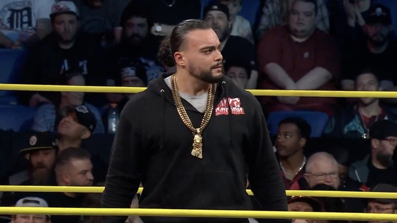 Santana in the ring talking