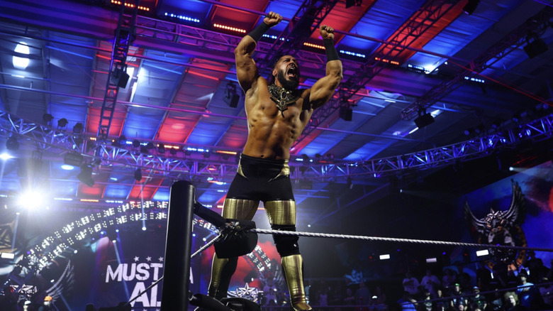Ali on the ring ropes
